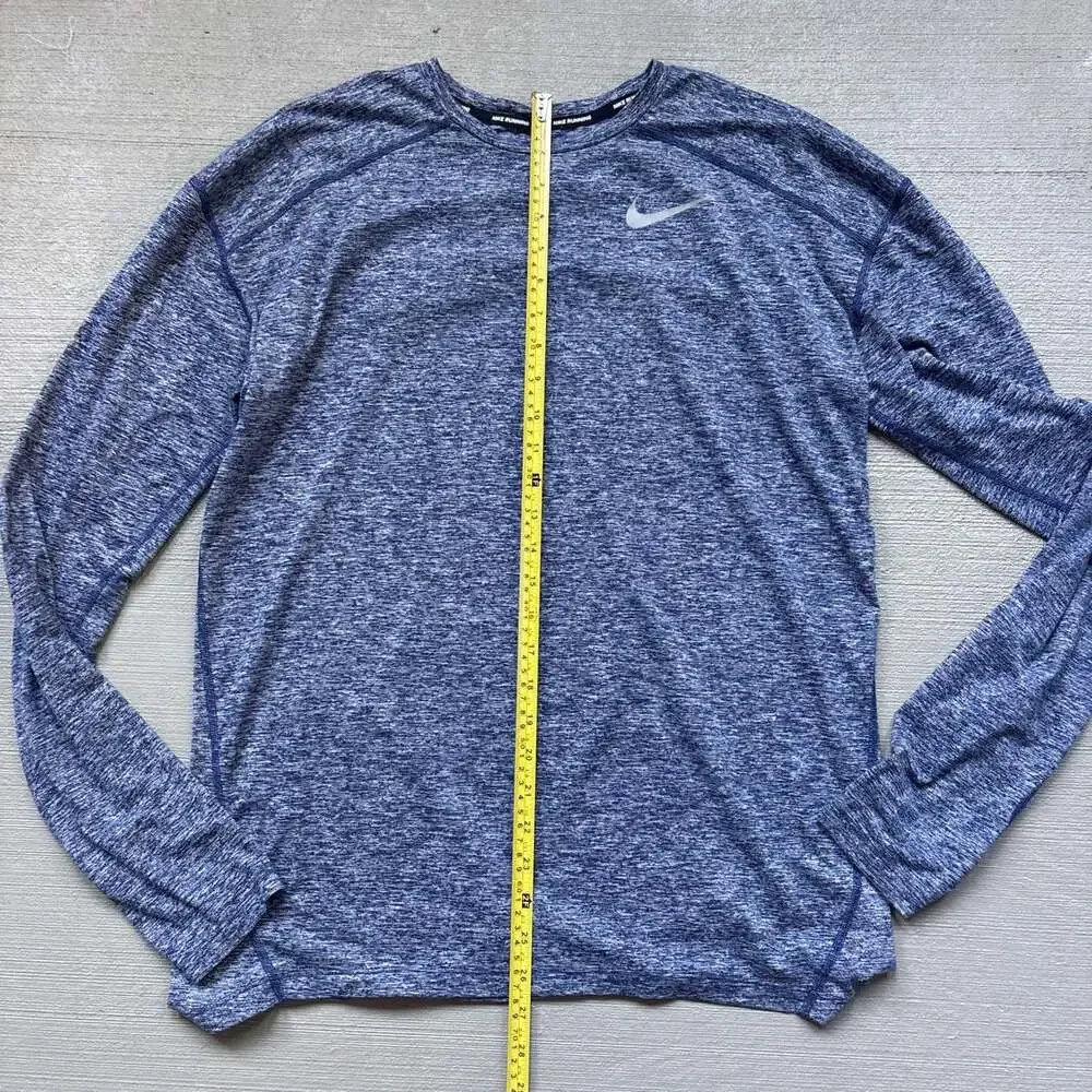 Nike Running Dri-FIT Blue Heathered Long Sleeve Performance Shirt